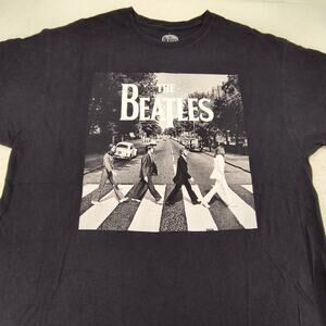 Beatles Band Short Sleeve Graphic T Shirt Mens Size Extra Large XL Black White